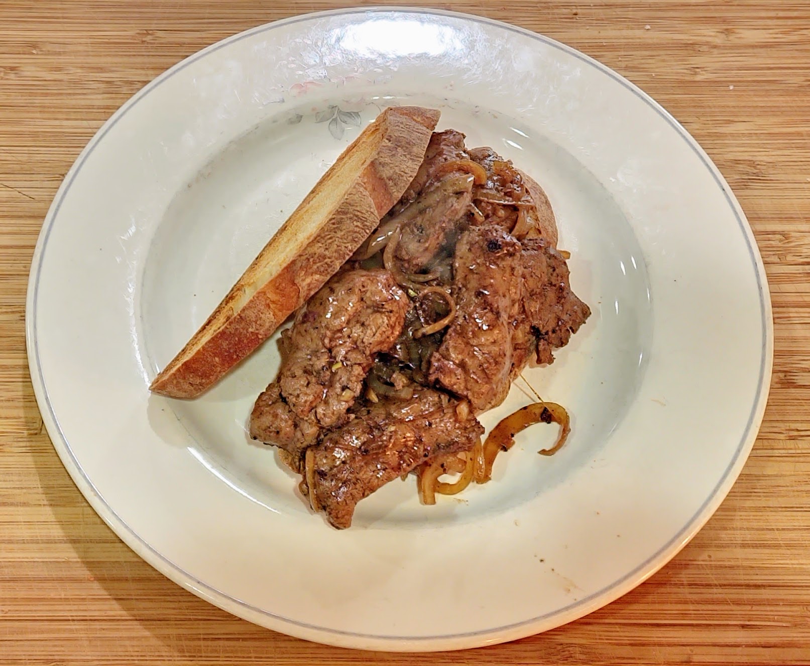 Liver & Onions, on Bread